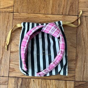Pink plaid headband — Lele sadoughi